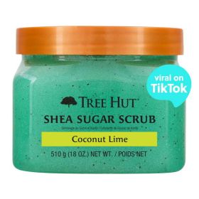 Tree Hut Coconut Lime Shea Sugar Exfoliating and Hydrating Body Scrub, 18 oz