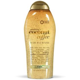 OGX Smoothing + Coconut Coffee Exfoliating Body Scrub with Arabica Coffee & Coconut Oil, Paraben-Free with Sulfate-Free Surfactants, 19.5 Fl Oz