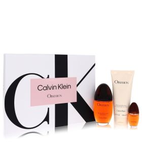 Obsession by Calvin Klein Gift Set - 3.4 oz Eau De Parfum Spray + 6.7 oz Body Lotion + .5 oz Mini EDP Spray