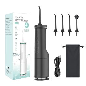 Large-capacity IPX7 Waterproof Tooth Rinser Portable Rechargeable Water Flosser Multi-mode Cleaning Mouth Smart And Convenient Cleaning Spray Toothbru (Color: Black)
