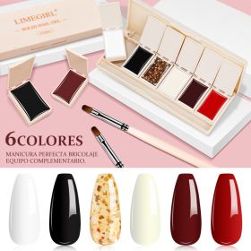 6 Colors Solid Cream Gel Nail Polish Canned Semi Permanent Varnish DIY Creamy Texture Painting Nail Art Solid UV Gel (Type: ZH218-1)