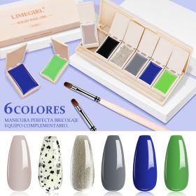 6 Colors Solid Cream Gel Nail Polish Canned Semi Permanent Varnish DIY Creamy Texture Painting Nail Art Solid UV Gel (Type: ZH218-4)