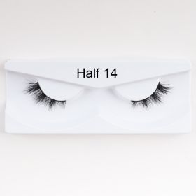 1Pair Mink Half Lashes Soft Thick Eye End Lengthening Faux Eyelashes Natural Long Handmade Eyelash Cross Curl 3D Lash For Makeup (Color: 14)
