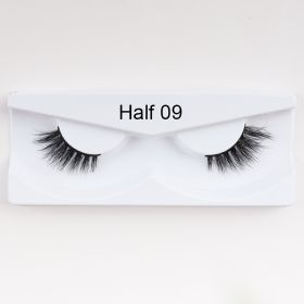 1Pair Mink Half Lashes Soft Thick Eye End Lengthening Faux Eyelashes Natural Long Handmade Eyelash Cross Curl 3D Lash For Makeup (Color: 9)