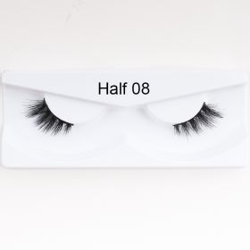 1Pair Mink Half Lashes Soft Thick Eye End Lengthening Faux Eyelashes Natural Long Handmade Eyelash Cross Curl 3D Lash For Makeup (Color: 8)