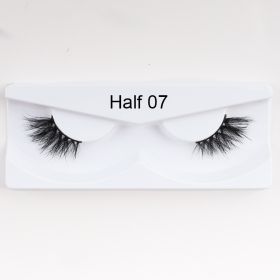 1Pair Mink Half Lashes Soft Thick Eye End Lengthening Faux Eyelashes Natural Long Handmade Eyelash Cross Curl 3D Lash For Makeup (Color: 7)