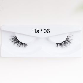 1Pair Mink Half Lashes Soft Thick Eye End Lengthening Faux Eyelashes Natural Long Handmade Eyelash Cross Curl 3D Lash For Makeup (Color: 6)