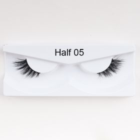 1Pair Mink Half Lashes Soft Thick Eye End Lengthening Faux Eyelashes Natural Long Handmade Eyelash Cross Curl 3D Lash For Makeup (Color: 5)