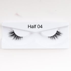 1Pair Mink Half Lashes Soft Thick Eye End Lengthening Faux Eyelashes Natural Long Handmade Eyelash Cross Curl 3D Lash For Makeup (Color: 4)