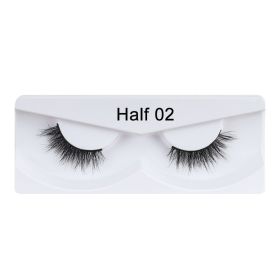 1Pair Mink Half Lashes Soft Thick Eye End Lengthening Faux Eyelashes Natural Long Handmade Eyelash Cross Curl 3D Lash For Makeup (Color: 2)