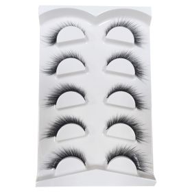 New 5Pairs High Quality Faux Eyelashes Handmade 3D Winged Natural Long Lashes Soft Cat Eye Fake Eyelash For Eye Makeup Wholesale (Color: ZY19978-D289)